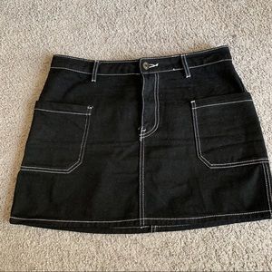 Forever 21 Black White Stitch Mini Skirt